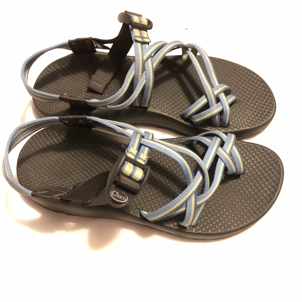 Chaco ZX double strap sandals blue and yellow